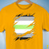 Agender Pride Flag Ripped Reveal Premium Unisex T-Shirt - Gold
